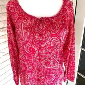 Liz & co. Red Patterned Blouse